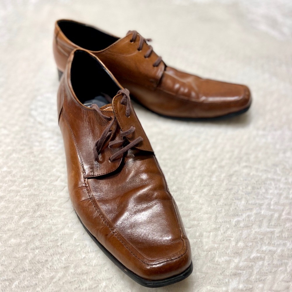 Kenneth Cole Fine Wine Brown Lace Up Oxford Shoes